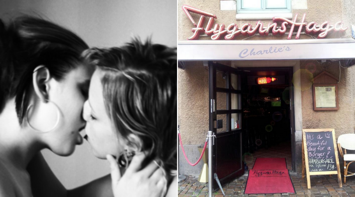 Fick inte pussas på pub i Göteborg.